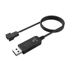 Akasa AK-CBFA10-60BK kaapelin sukupuolenvaihtaja 3-pin or 4-pin USB Type-A Musta