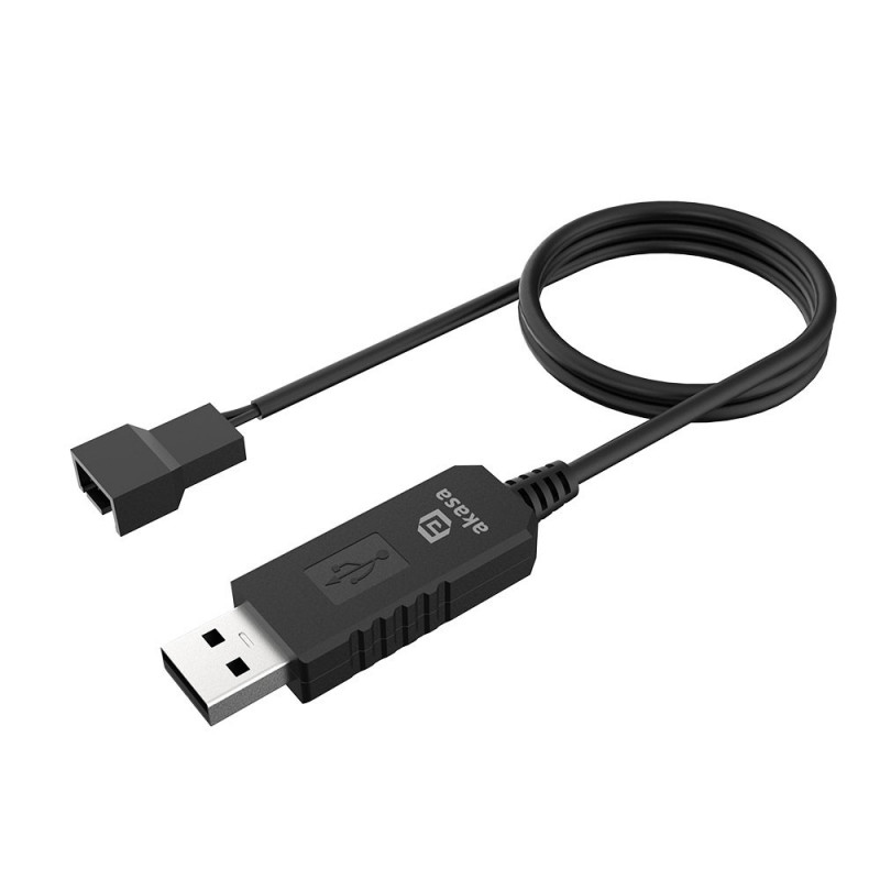 Akasa AK-CBFA10-60BK kaapelin sukupuolenvaihtaja 3-pin or 4-pin USB Type-A Musta