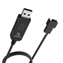 Akasa AK-CBFA10-60BK kaapelin sukupuolenvaihtaja 3-pin or 4-pin USB Type-A Musta