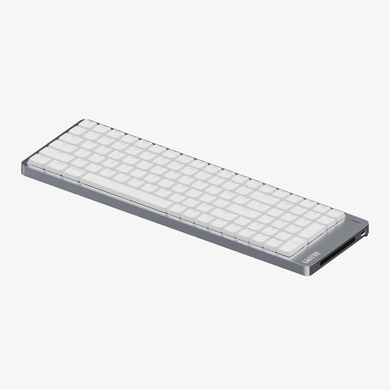 Lofree Flow 2 100 näppäimistö Universaali USB + RF Wireless + Bluetooth QWERTY Hopea, Valkoinen