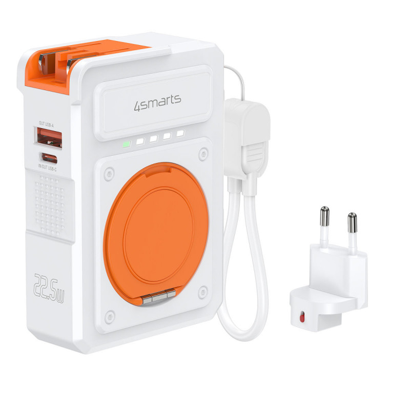 4smarts 541384 akku- ja paristolaturi Litium polymeeri (LiPo) 10000 mAh Langaton lataaminen Oranssi, Valkoinen
