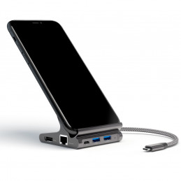 4smarts 7in1 USB 3.2 Gen 1 (3.1 Gen 1) Type-A + Type-C Harmaa