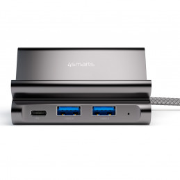 4smarts 7in1 USB 3.2 Gen 1 (3.1 Gen 1) Type-A + Type-C Harmaa