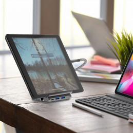 4smarts 7in1 USB 3.2 Gen 1 (3.1 Gen 1) Type-A + Type-C Harmaa