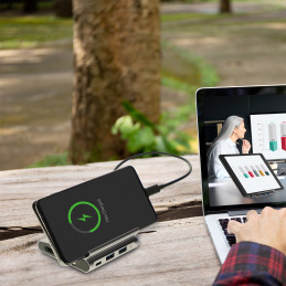 4smarts 7in1 USB 3.2 Gen 1 (3.1 Gen 1) Type-A + Type-C Harmaa