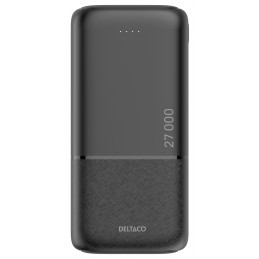 Deltaco Power bank 27 000 mAh, 2x USB-A 22.5 W, 1x USB-C PD 20 W