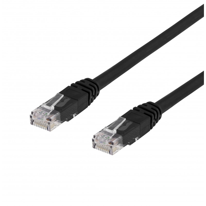 Deltaco Verkkokaapeli, Cat6, U UTP, 24 AWG, LSZH, 5 m, musta