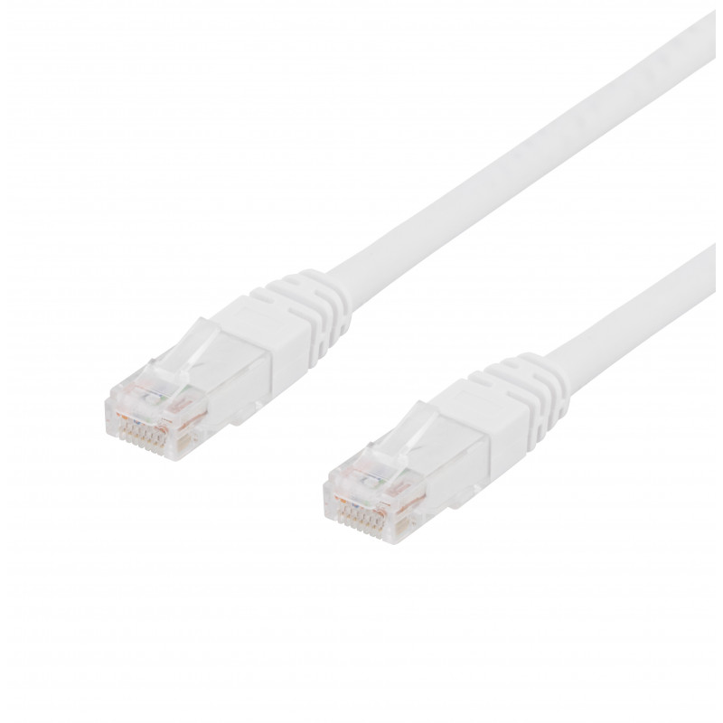 Deltaco Verkkokaapeli, Cat6, U UTP, 24 AWG, LSZH, 2 m, valkoinen