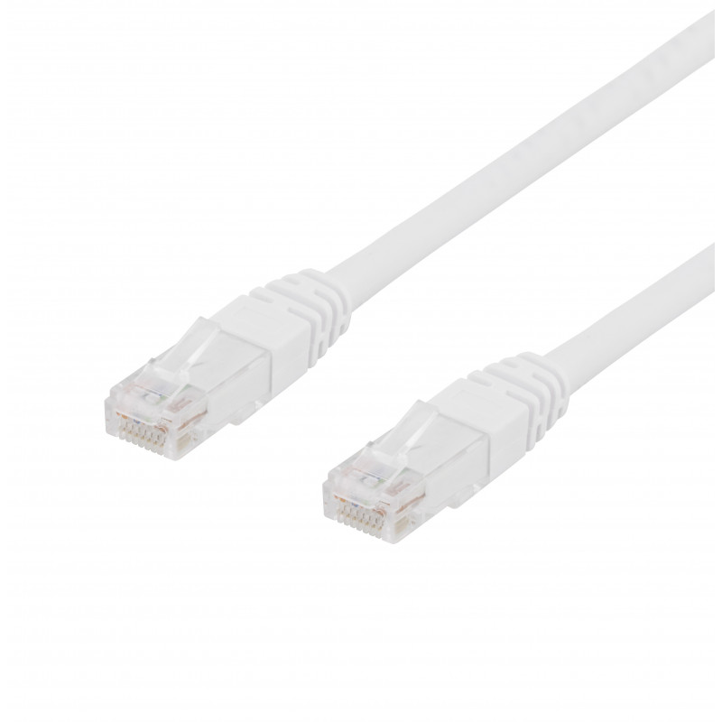 Deltaco Verkkokaapeli, Cat6, U UTP, 24 AWG, LSZH, 1 m, valkoinen