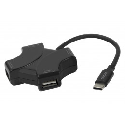Deltaco USBC-HUB205 keskitin USB Type-C 480 Mbit s Musta