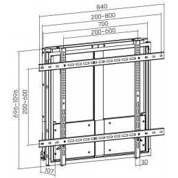 Deltaco ARM-0801 TV-kiinnike 2,29 m (90") Musta