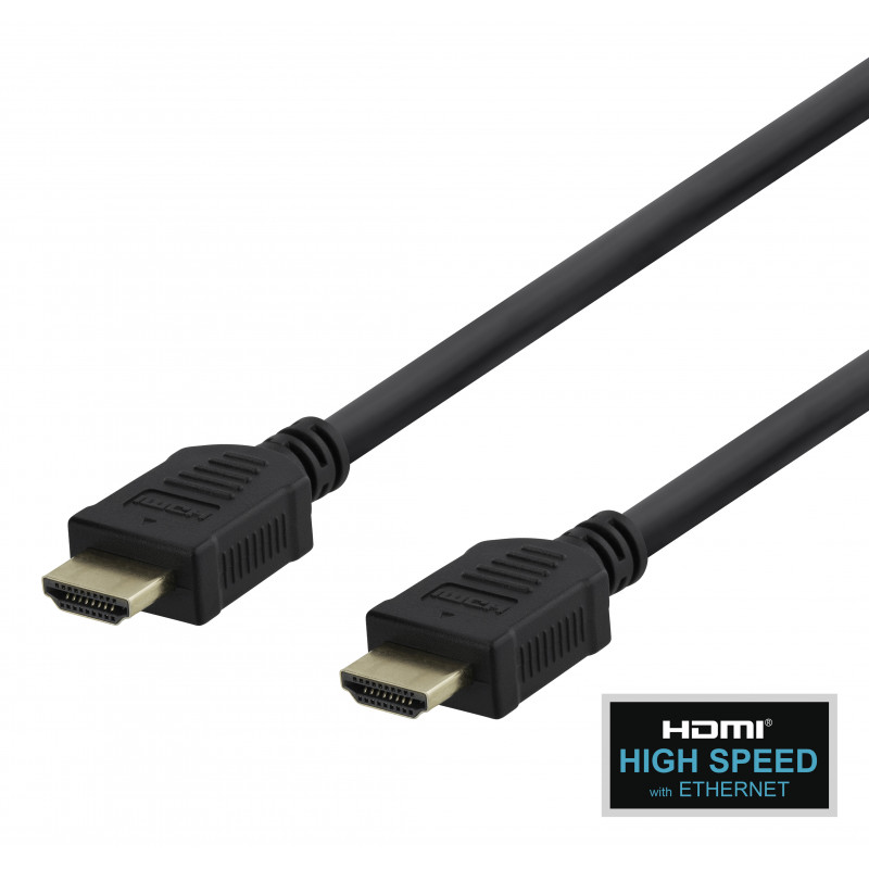 Deltaco Nopea HDMI-kaapeli Ethernetillä, 7 m, musta