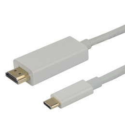 Deltaco USBC-HDMI-1030A videokaapeli-adapteri 3 m USB Type-C Valkoinen