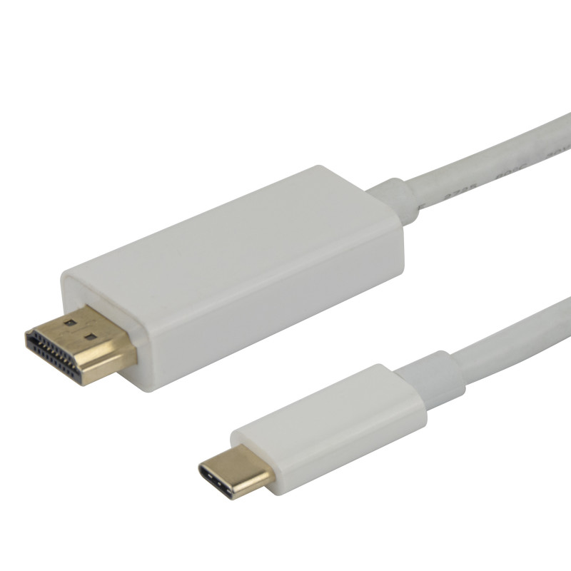 Deltaco USBC-HDMI-1030A videokaapeli-adapteri 3 m USB Type-C Valkoinen