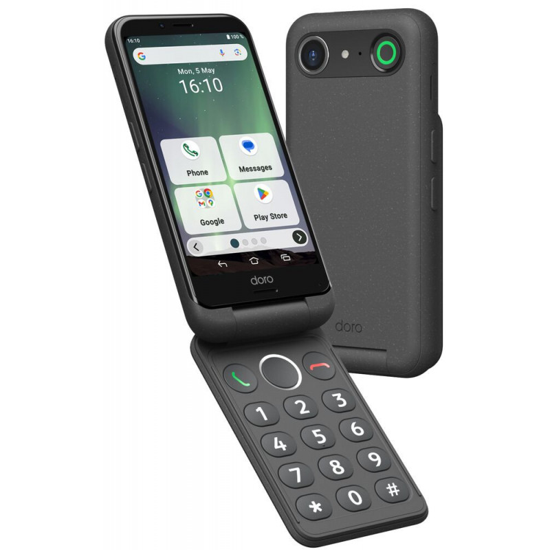 Doro Aurora A21 11,4 cm (4.5") Kaksois-SIM Android 14 4G USB Type-C 4 GB 64 GB 3000 mAh Grafiitti