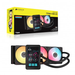 Corsair iCUE LINK TITAN II 360 RX LCD Suoritin All-in-one-nesteenjäähdytin 36 cm Musta 1 kpl