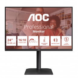 AOC E4 X24E4U tietokoneen litteä näyttö 61 cm (24") 1920 x 1200 pikseliä Full HD LED Musta