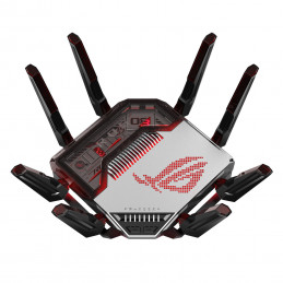 ASUS ROG Rapture GT-BN98 langaton reititin 10 Gigabit Ethernet Quad-band (2.4 GHz   5 GHz-1   5 GHz-2   6 GHz) Musta, Valkoinen