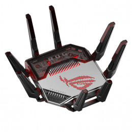 ASUS ROG Rapture GT-BN98 langaton reititin 10 Gigabit Ethernet Quad-band (2.4 GHz   5 GHz-1   5 GHz-2   6 GHz) Musta, Valkoinen