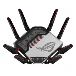 ASUS ROG Rapture GT-BN98 langaton reititin 10 Gigabit Ethernet Quad-band (2.4 GHz   5 GHz-1   5 GHz-2   6 GHz) Musta, Valkoinen