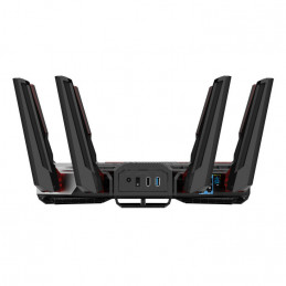 ASUS ROG Rapture GT-BN98 langaton reititin 10 Gigabit Ethernet Quad-band (2.4 GHz   5 GHz-1   5 GHz-2   6 GHz) Musta, Valkoinen
