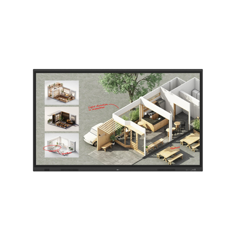 LG CreateBoard Standard Interaktiivinen valkotaulu 190,5 cm (75") 3840 x 2160 pikseliä Kosketusnäyttö Musta