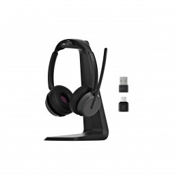 EPOS IMPACT 1000 MS UC ANC WL USB-C+A Stand Kuulokkeet Langaton Pääpanta Toimisto puhelukeskus USB Type-C Bluetooth