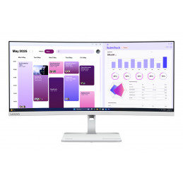 Lenovo L34W-4C tietokoneen litteä näyttö 86,4 cm (34") 3440 x 1440 pikseliä UltraWide Quad HD LED Harmaa