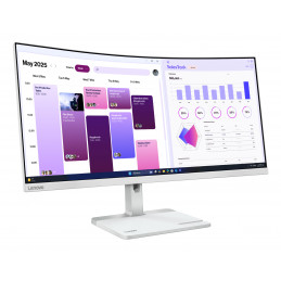 Lenovo L34W-4C tietokoneen litteä näyttö 86,4 cm (34") 3440 x 1440 pikseliä UltraWide Quad HD LED Harmaa