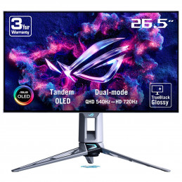 ASUS ROG Swift OLED PG27AQWP-W tietokoneen litteä näyttö 67,3 cm (26.5") 2560 x 1440 pikseliä Quad HD LCD Hopea