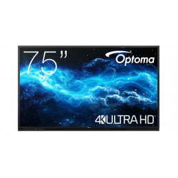 Optoma 3752RK Interaktiivinen litteä paneeli 190,5 cm (75") LED Wi-Fi 400 cd m² 4K Ultra HD Musta Kosketusnäyttö