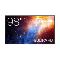 Optoma N3981K Digitaalinen litteä infotaulu 2,49 m (98") LED Wi-Fi 500 cd m² 4K Ultra HD Musta Android 11 24 7