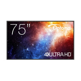 Optoma N3751K Digitaalinen litteä infotaulu 190,5 cm (75") LED Wi-Fi 450 cd m² 4K Ultra HD Musta Android 11 24 7