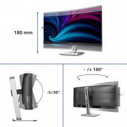 Philips 5000 series 34B2U5900C 00 tietokoneen litteä näyttö 86,4 cm (34") 5120 x 2160 pikseliä WUHD LCD Harmaa