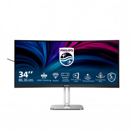 Philips 5000 series 34B2U5600C 00 tietokoneen litteä näyttö 86,4 cm (34") 3440 x 1440 pikseliä Dual QHD LCD Harmaa
