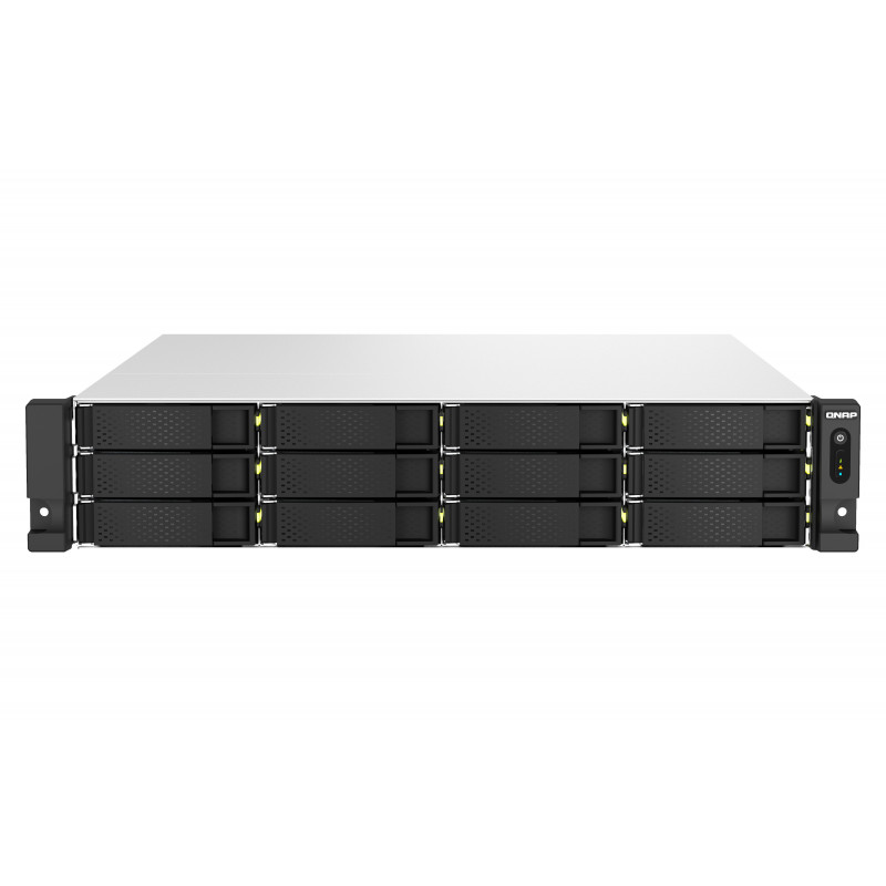 QNAP TS-H1887XU-RP NAS Teline ( 2U ) Intel Xeon E E-2336 32 GB DDR4 0 TB QuTS hero Musta, Valkoinen