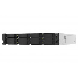 QNAP TS-h1887XU-RP NAS Teline ( 2U ) Intel Xeon E E-2334 16 GB DDR4 0 TB QuTS hero Musta, Valkoinen