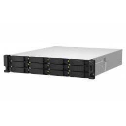 QNAP TS-h1887XU-RP NAS Teline ( 2U ) Intel Xeon E E-2334 16 GB DDR4 0 TB QuTS hero Musta, Valkoinen