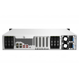 QNAP TS-h1887XU-RP NAS Teline ( 2U ) Intel Xeon E E-2334 16 GB DDR4 0 TB QuTS hero Musta, Valkoinen