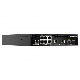 QNAP QSW-M2106R-2S2T verkkokytkin Hallittu L2 10G Ethernet (100 1000 10000) 1U Musta