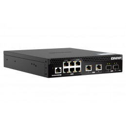QNAP QSW-M2106R-2S2T verkkokytkin Hallittu L2 10G Ethernet (100 1000 10000) 1U Musta