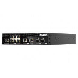 QNAP QSW-M2106R-2S2T verkkokytkin Hallittu L2 10G Ethernet (100 1000 10000) 1U Musta