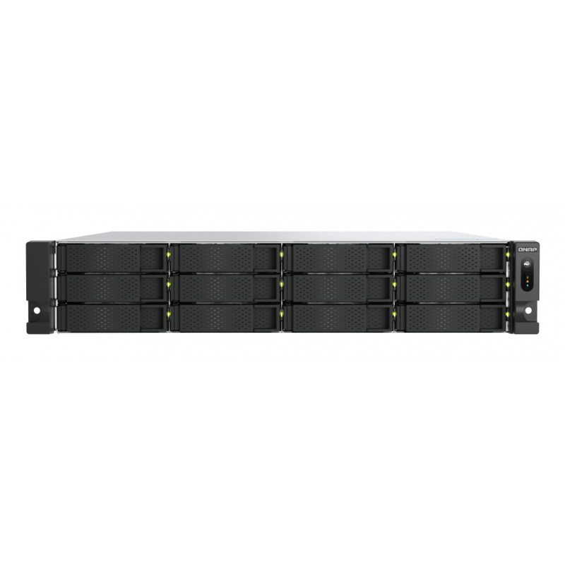 QNAP TS-H1277AXU-RP NAS Teline ( 2U ) AMD Ryzen™ 5 16 GB DDR5 0 TB QuTS hero Musta