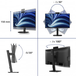 Philips 3000 series 24B2U3301H 00 tietokoneen litteä näyttö 60,5 cm (23.8") 1920 x 1080 pikseliä Full HD LCD Musta