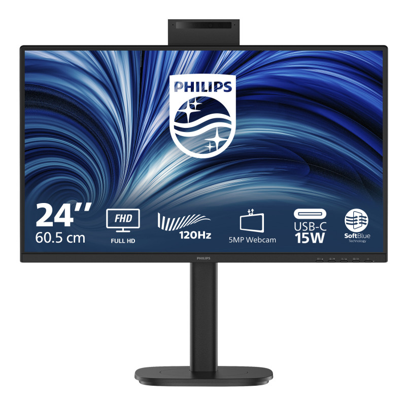 Philips 3000 series 24B2N3200JH 00 tietokoneen litteä näyttö 60,5 cm (23.8") 1920 x 1080 pikseliä Full HD LCD Musta
