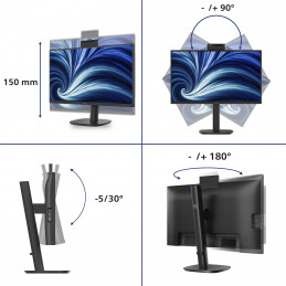 Philips 3000 series 24B2N3200JH 00 tietokoneen litteä näyttö 60,5 cm (23.8") 1920 x 1080 pikseliä Full HD LCD Musta