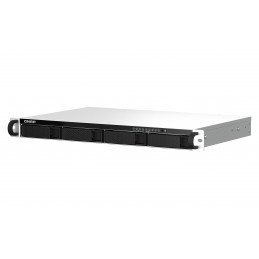 QNAP TS-464eU NAS Teline ( 1U ) Intel® Celeron® N5095 8 GB DDR4 0 TB QNAP Turbo System Alumiini, Musta