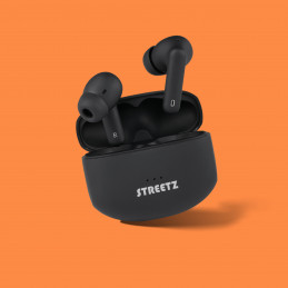 Streetz TWS-116 kuulokkeet ja kuulokemikrofoni True Wireless Stereo (TWS) In-ear Puhelut Musiikki Bluetooth Musta