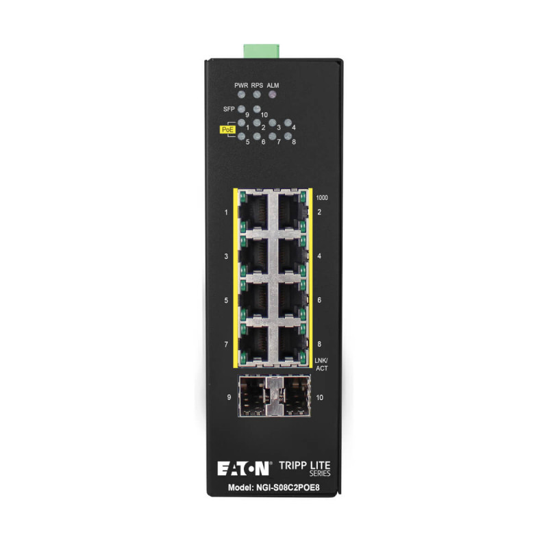 Tripp Lite NGI-S08C2POE8 verkkokytkin Hallittu Gigabit Ethernet (10 100 1000) Power over Ethernet -tuki Musta
