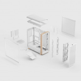 Fractal Design Summit Chalk White TG Clear Tint Midi Tower Valkoinen